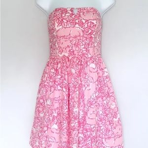 LILLY PULITZER Tie-back Keyhole Strapless Richelle Dress Fully Lined